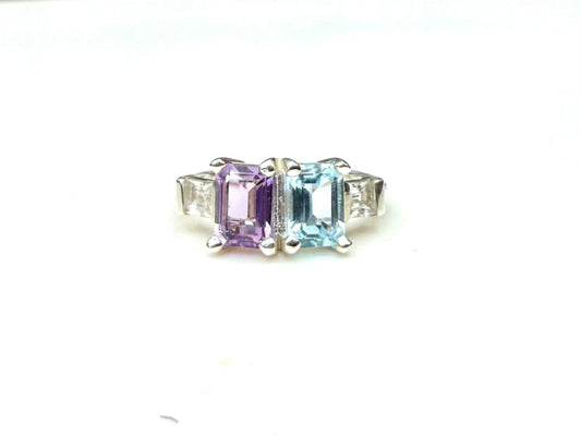 Lexington Ring - Blue Topaz + Amethyst - Hannah Daye & Company
