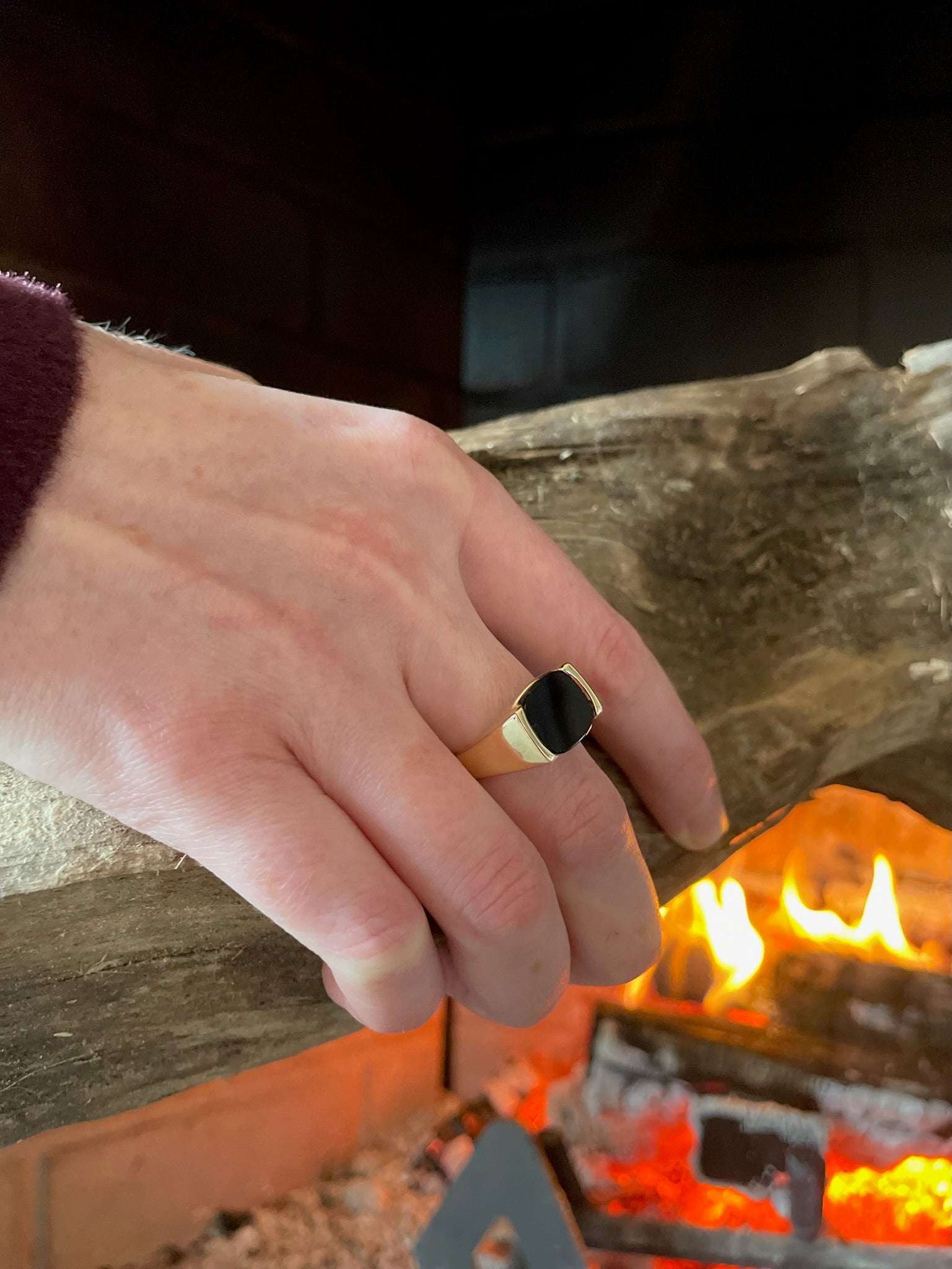Milan Piccolo Ring - 14k Gold Black Onyx - Hannah Daye & Company