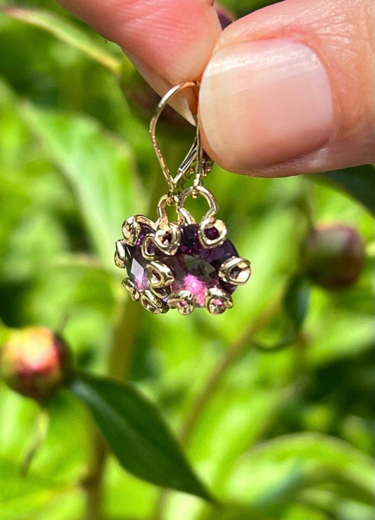 Poppy Drop Earrings 14k Gold - Amethyst - Hannah Daye & Company