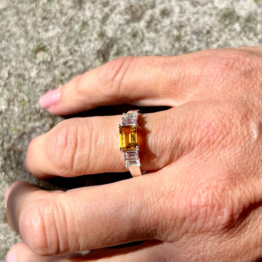 Wearing Lexi Band Marigold Ring Citrine by Hannah Daye