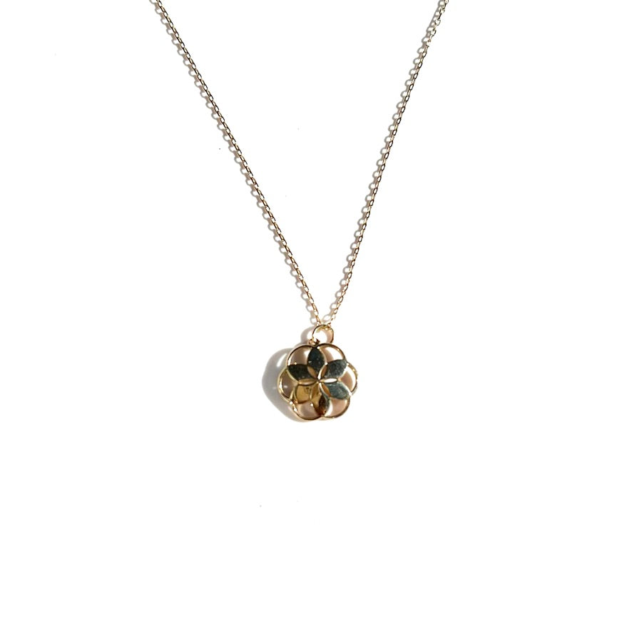 Petite Rosette Pendant 14k yellow gold by Hannah Daye
