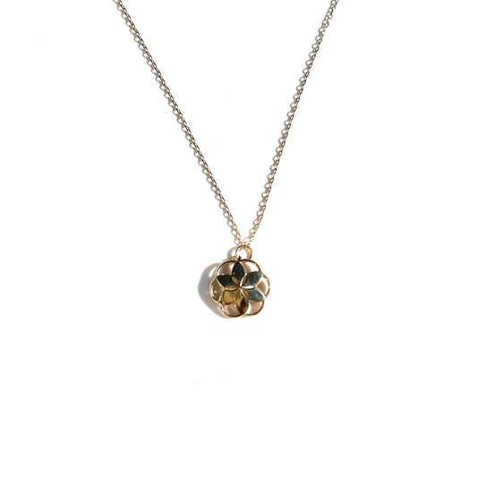 Petite Rosette Pendant 14k yellow gold by Hannah Daye