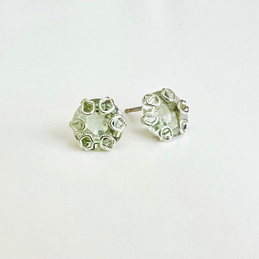 Mint Quartz sterling silver Poppy Earrings by Hannah Daye