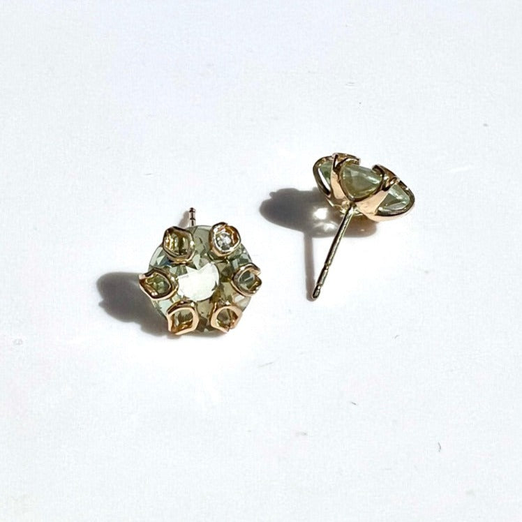 Hannah Daye Poppy Earrings Mint Quartz 14k gold