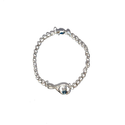 Deuce Tennis gemstone bracelet sterling silver handcrafted Hannah Daye & Co