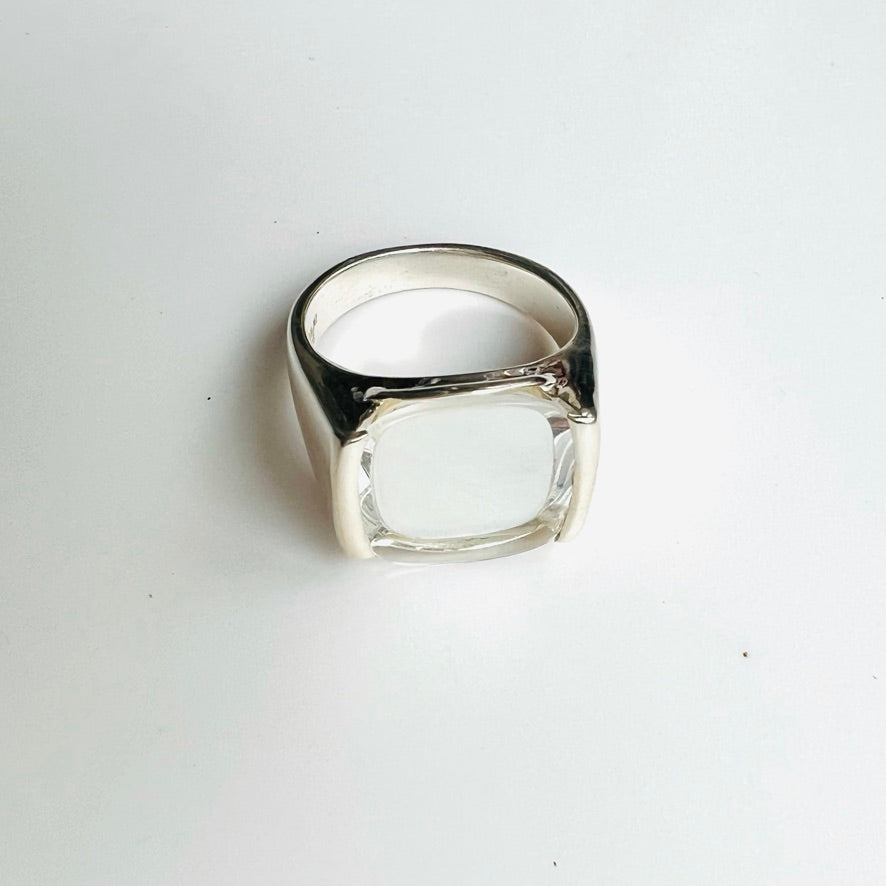 Mother of Pearl Doublet Milano Ring by Hannah Daye