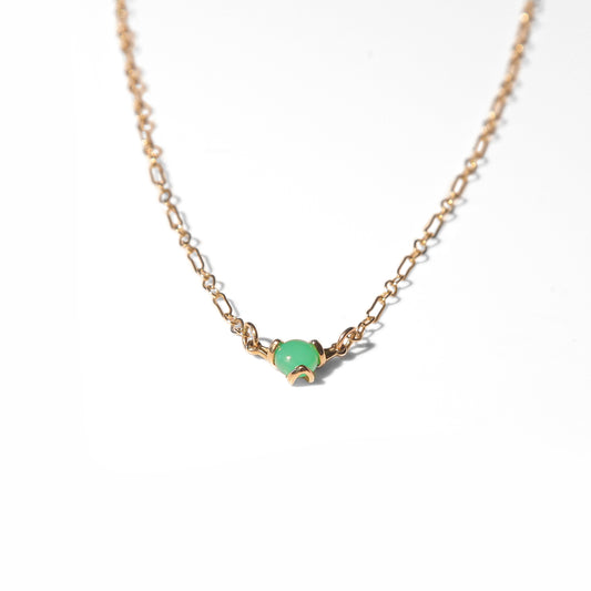 Fiore Chrysoprase 14k gold necklace Hannah Daye & Co
