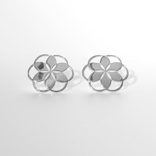 Hannah Daye and Co Rosette Silver Post Earrings