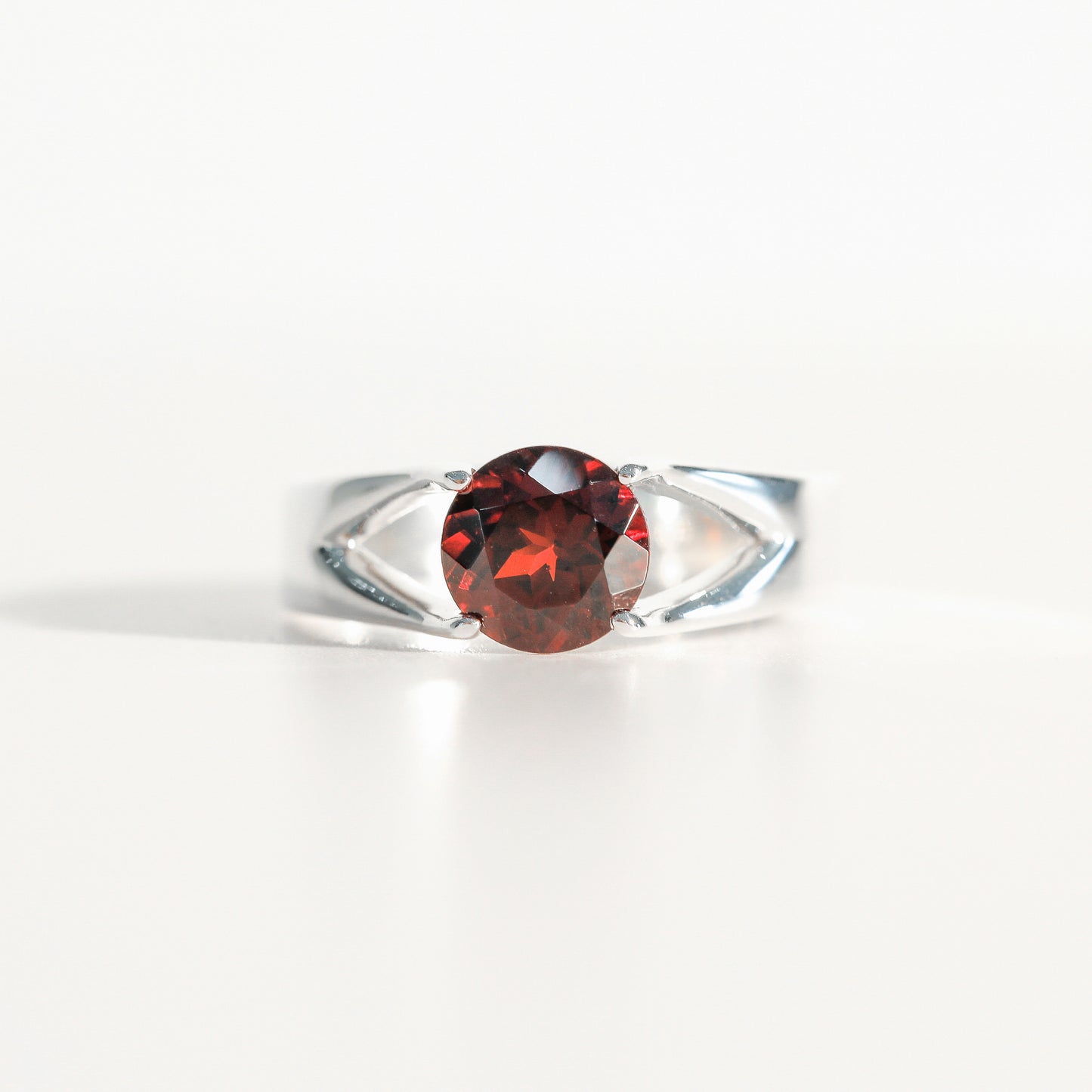 Garnet Brillante Sterling Silver Ring Hannah Daye & Co