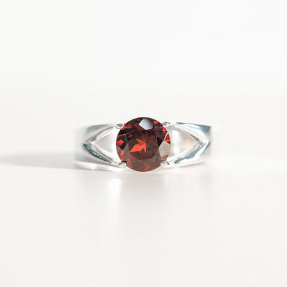 Garnet Brillante Sterling Silver Ring Hannah Daye & Co