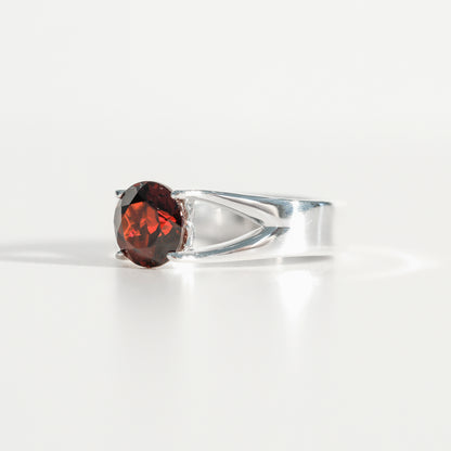 Garnet Brillante Sterling Silver Ring Hannah Daye & Co