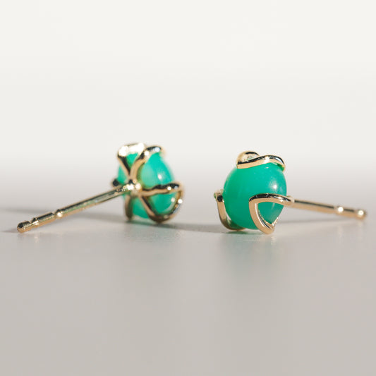 Fiore Earrings in Mint Chrysoprase in 14k gold Hannah Daye & Co