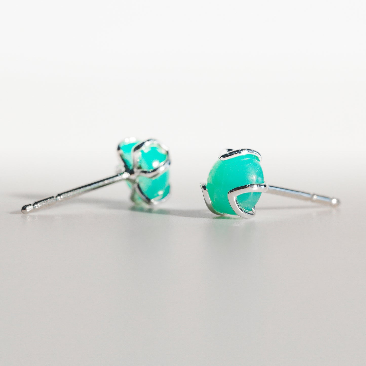 Fiore Earrings in Mint Chrysoprase in Sterling Silver Hannah Daye & Co
