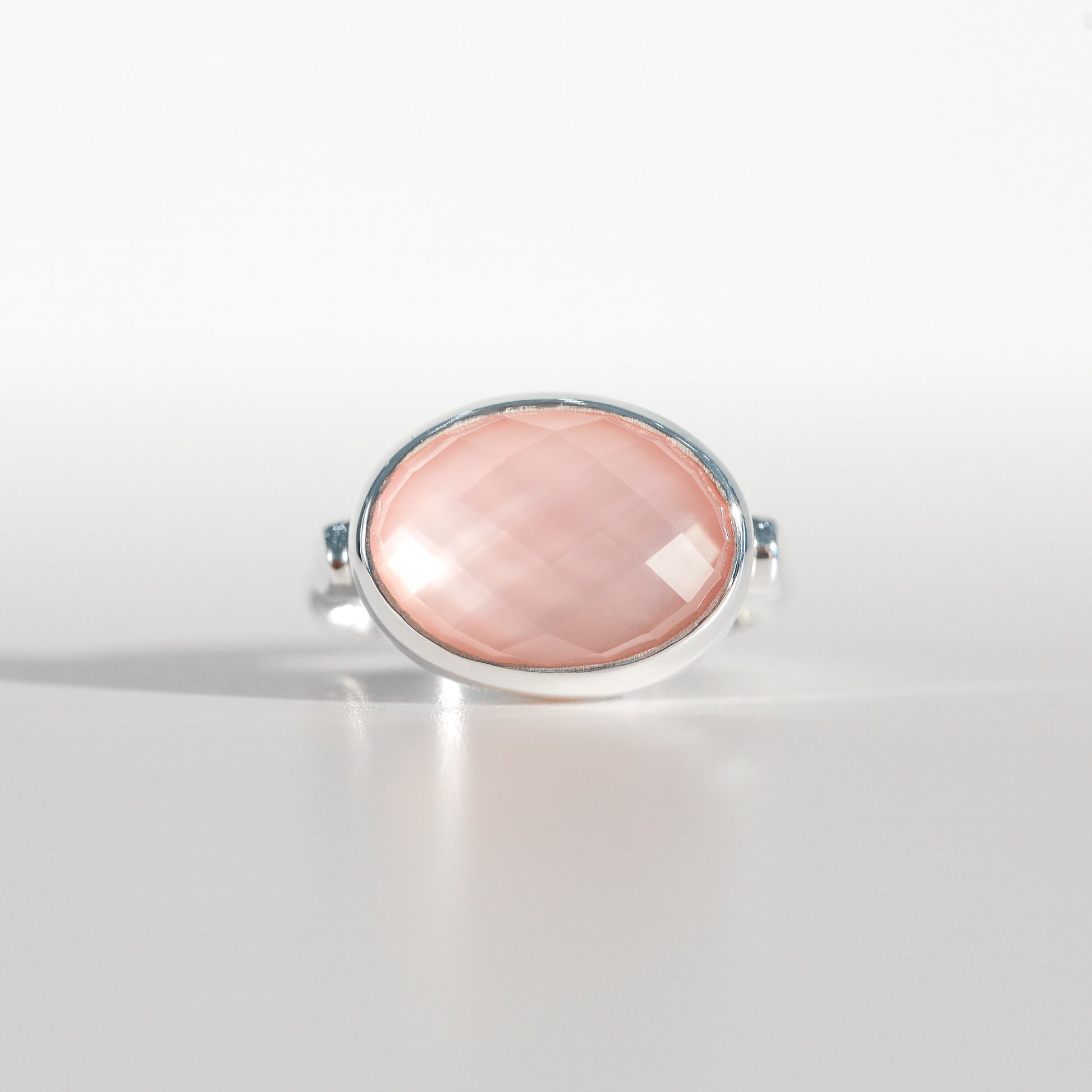 Sabine Ring Rose Quartz in sterling silver Hannah Daye & Co