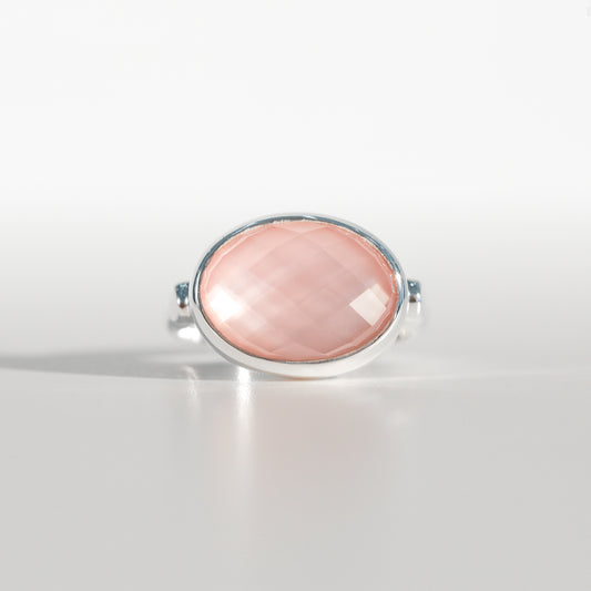 Sabine Ring Rose Quartz in sterling silver Hannah Daye & Co