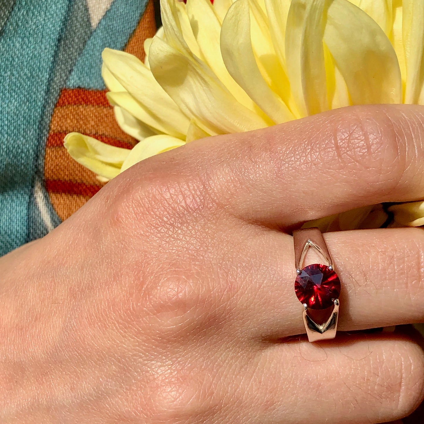 Garnet Brillante Ring with mum Hannah Daye & Co