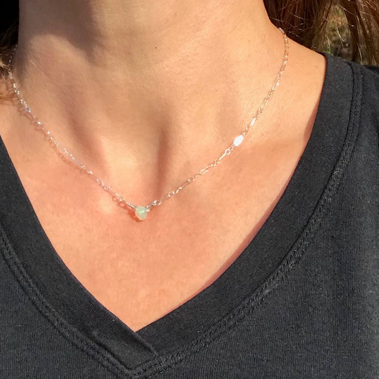 Opal Fiore Necklace in Sterling Silver by Hannah Daye