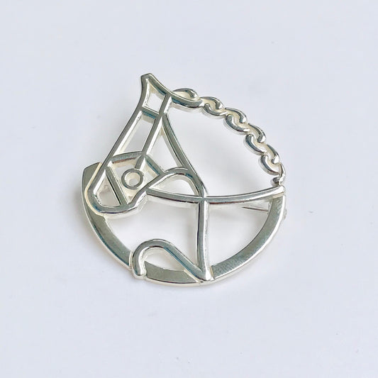 Equestrian Brooch Sterling Silver by Hannah Daye and Company