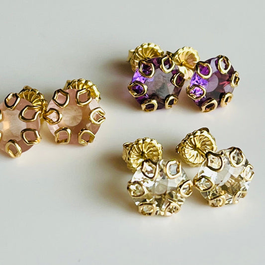 Mix of Poppy Earrings in 14k gold by Hannah Daye & Co