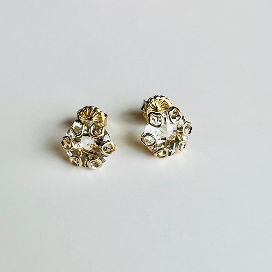 Poppy Earrings in White Topaz and 14k yellow gold by Hannah Daye & Co