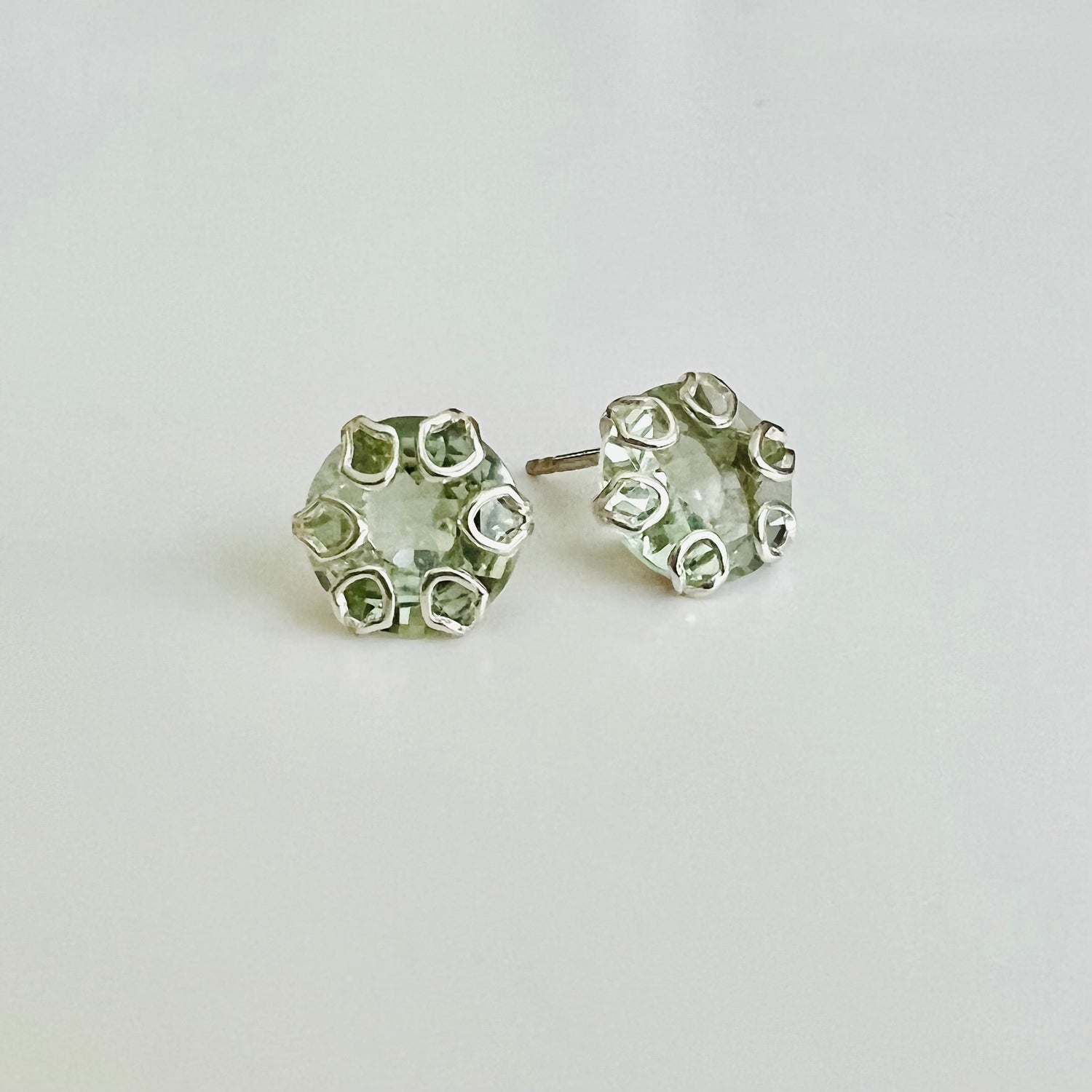 Poppy Earrings in Mint Quartz by Hannah Daye & Co