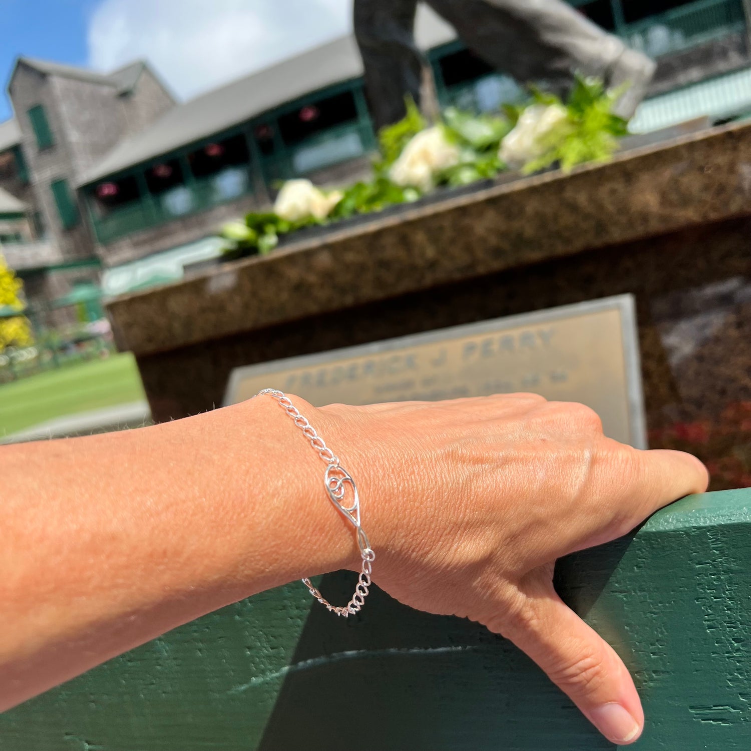 Hannah Daye tennis Deuce Bracelet worn at International Tennis Hall of Fame 