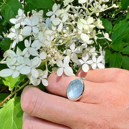 Sabine Ring East-West Sky Blue Topaz by Hannah Daye