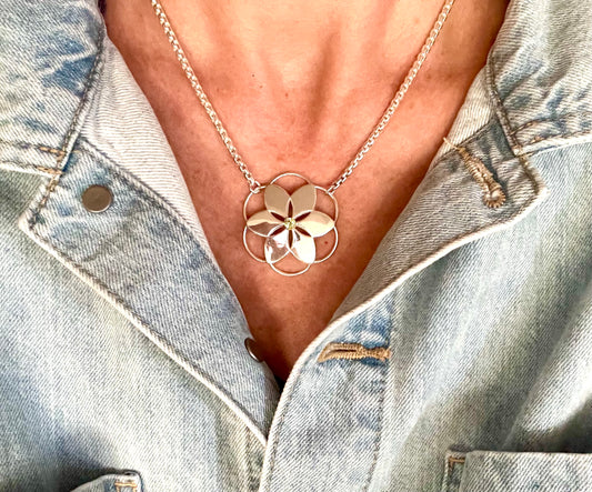 Rosette Gemstone Necklace by Hannah Daye & Co peridot