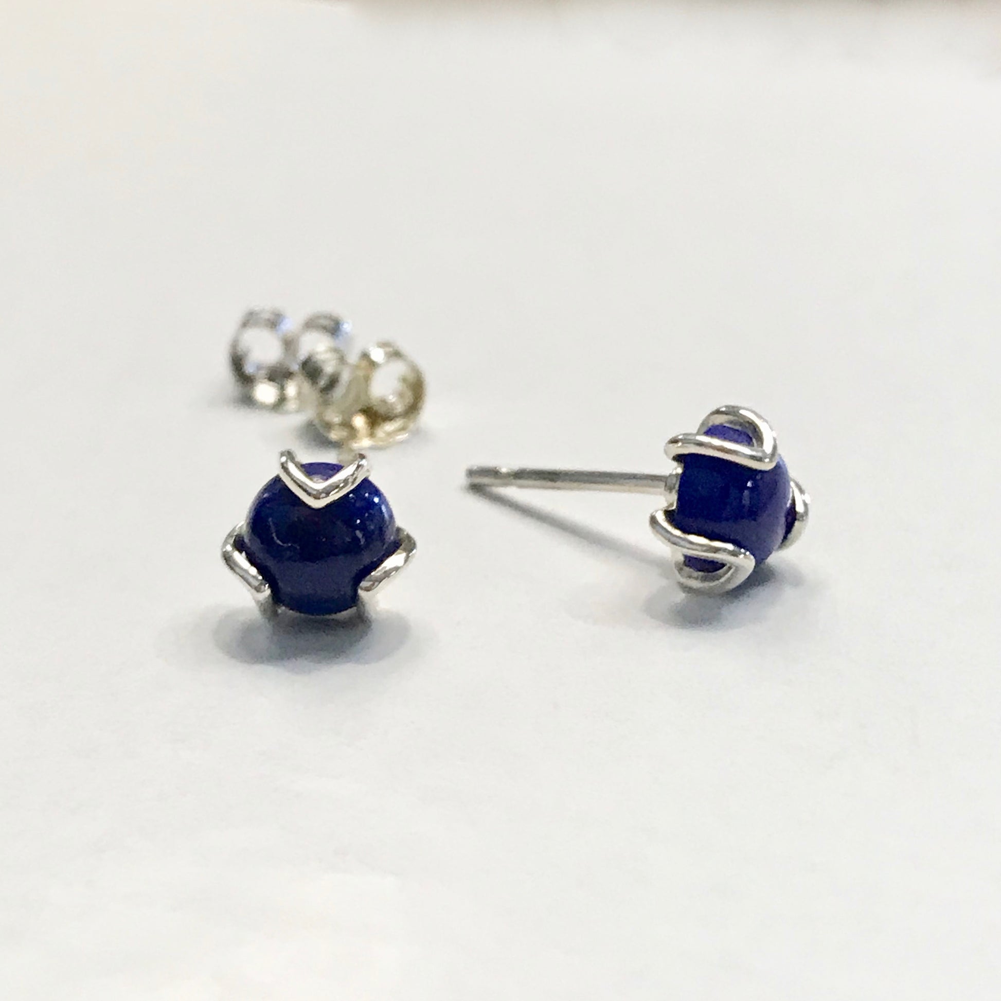 Hannah Daye & Co Lapis Fiore Post Earrings Silver Sterling