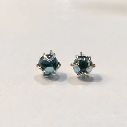 FIore Post Earrings Sterling Silver London Blue Topaz Hanna Daye & Co