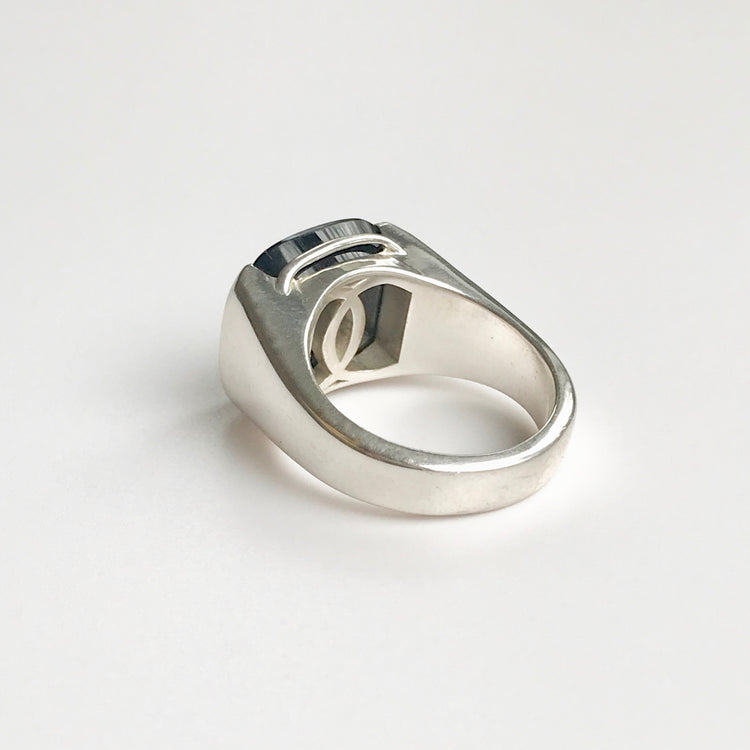 View of inside of Milan Grand Ring in Black Onyx by Hannah Daye & Co