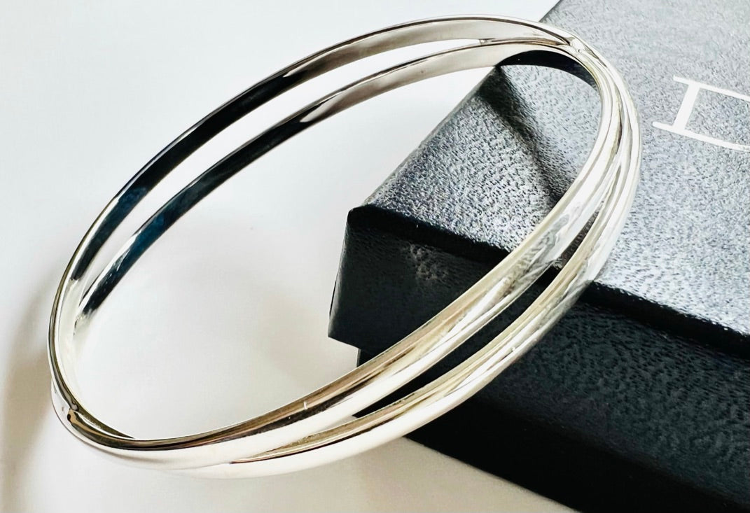Milan Bangle sterling silver handcrafted Hannah Daye & Co
