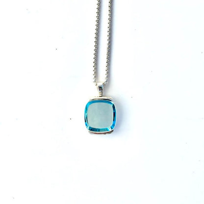 Sky Blue Topaz sterling silver pendant - Milan Collection - Hannah Daye & Company