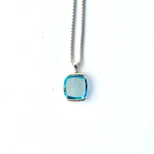Sky Blue Topaz sterling silver pendant - Milan Collection - Hannah Daye & Company