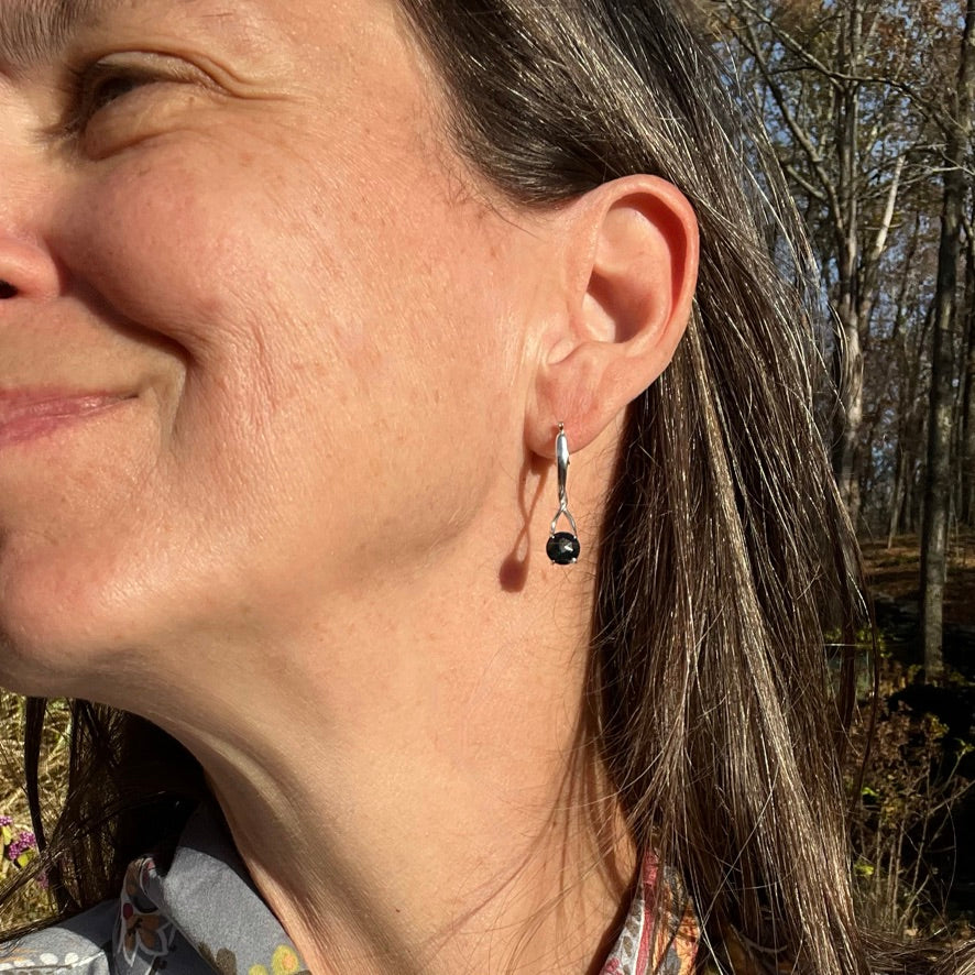 London Blue Topaz sterling silver earrings - Brillante Collection - Hannah Daye & Company