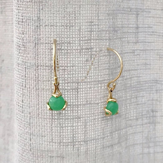 Fiore Gemstone Chrysoprase Earrings Drop 14k gold Hannah Daye & Co