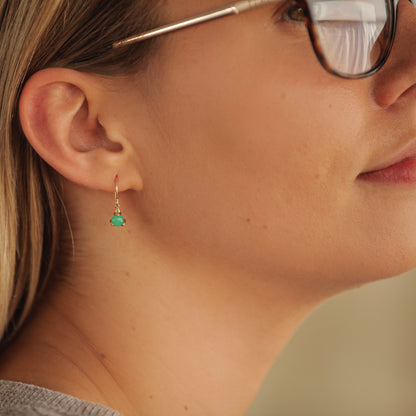Fiore Gemstone Drop 14k gold Mint Chrysoprase Hannah Daye & Co