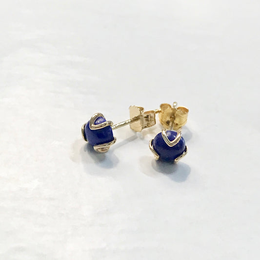 Fiore Gold 14k lapis stud earrings Hannah Daye & Company