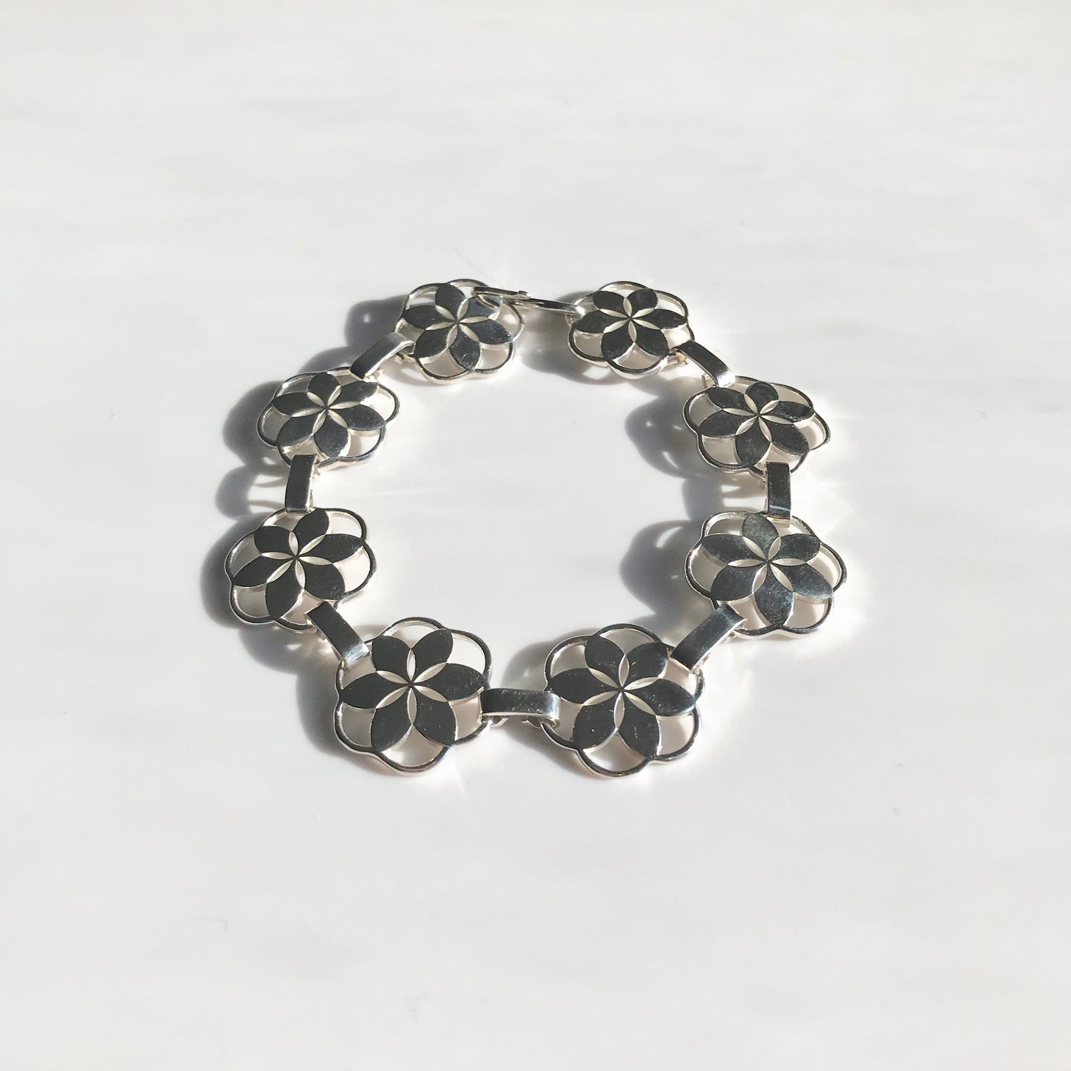 Sterling Silver Rosette Link Bracelet Hannah Daye & Company