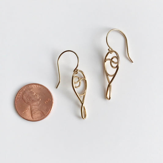 Deuce Ace Tennis 14k gold earrings with penny Hannah Daye & Co