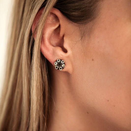 Poppy Earrings - Hematite - Hannah Daye & Company